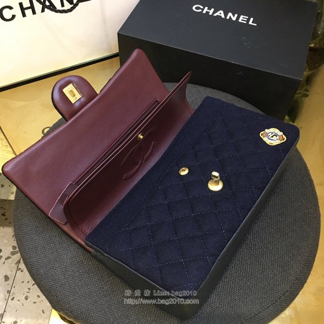 Chanel女包 01112# 2018最新款 布與皮徽章包 經典時尚款 香奈兒鏈條包 Chanel斜挎包  djc2999